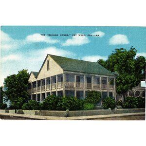 The Bahama House Key West Florida Linen Postcard Pre-Owned